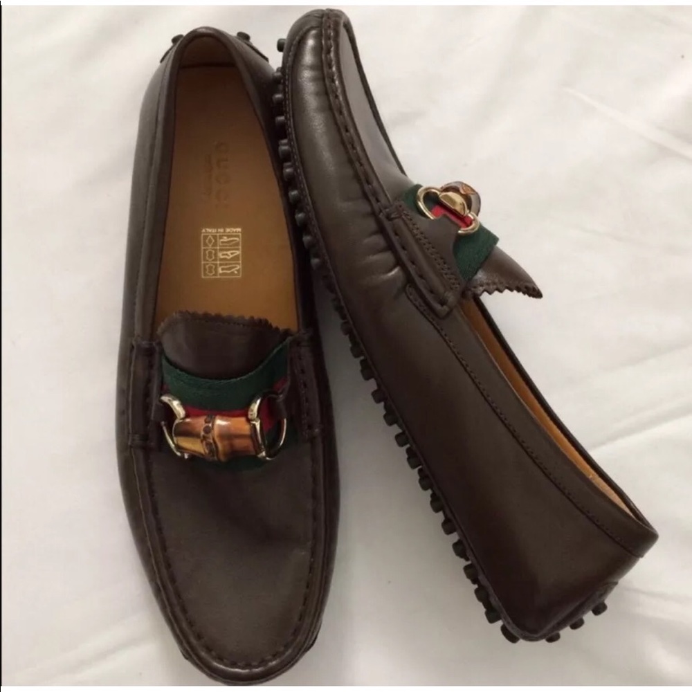 Authentic Gucci Brown Women’s Leather Loafers 7.5 - Picture 3 of 5